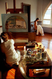 my sister painting...